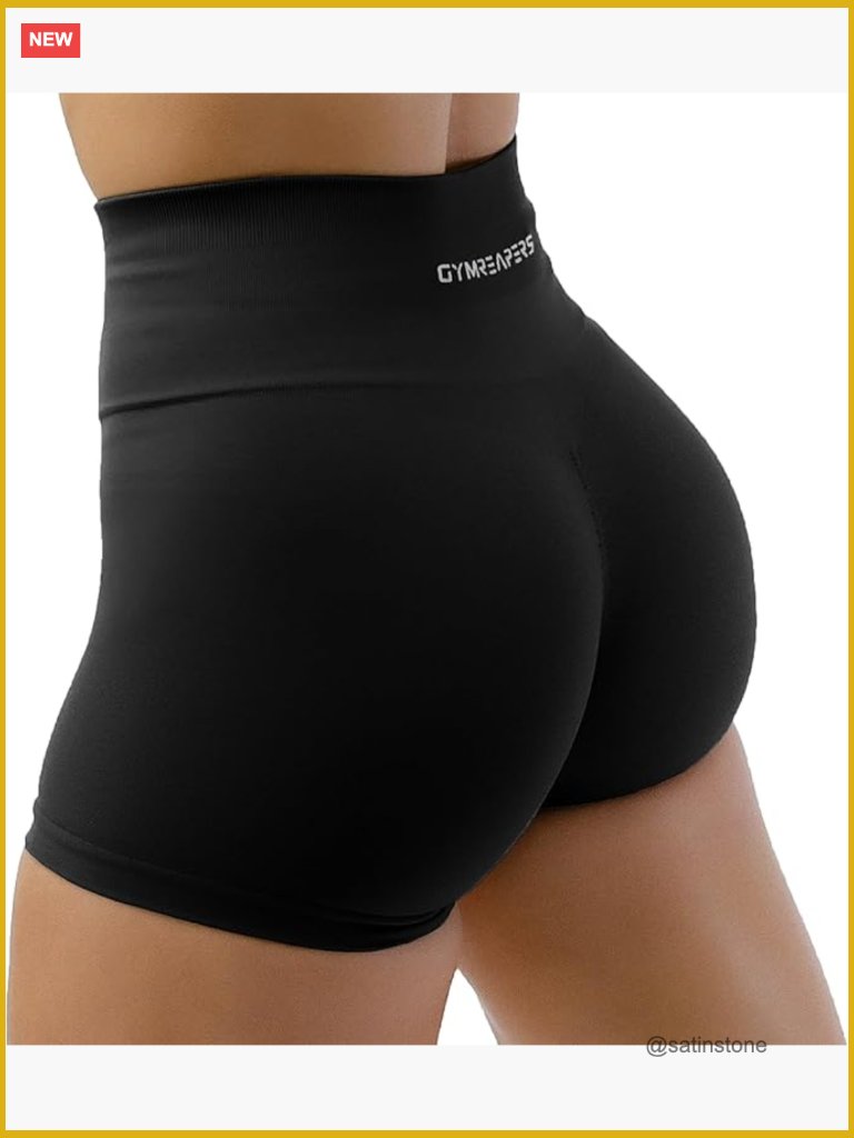 Seamless High Waist Compression Shorts - Squat Proof Scrunch Butt Lift